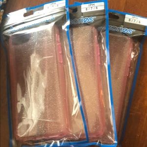 Pink sparkle see-through case for iPhone